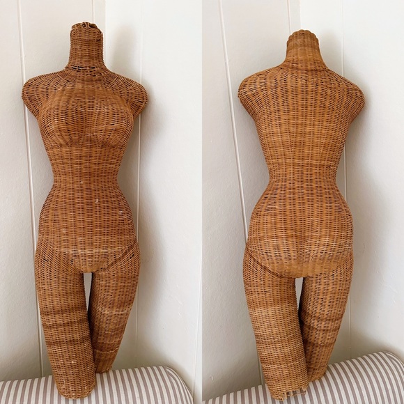 Other - Vintage Organic French Coastal Wicker Mannequin Women 1960’s Midcentury Beige